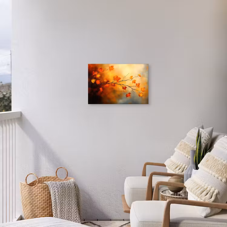 Buiten canvas - Herfstbladeren - Oranje - Abstract - Herfsttakken - Natuur — 4