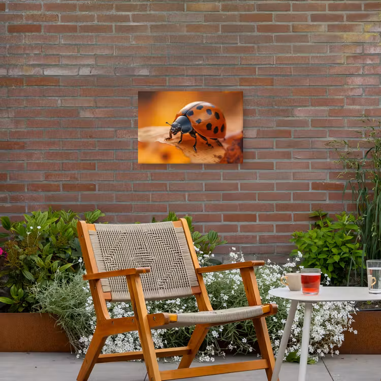Buiten canvas - Lieveheersbeestje - Herfst - Insect - Rood - Bladeren — 2