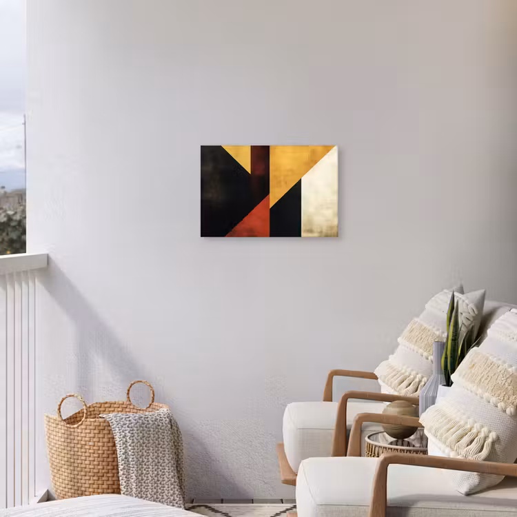 Buiten canvas - Abstract - Herfst kleuren - Goud - Vormen - Modern — 4