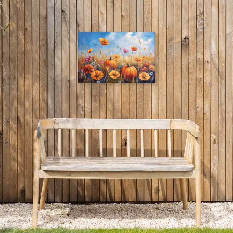 Buiten canvas - Bloemen - Herfst - Pompoen - Natuur - Landschap — 3