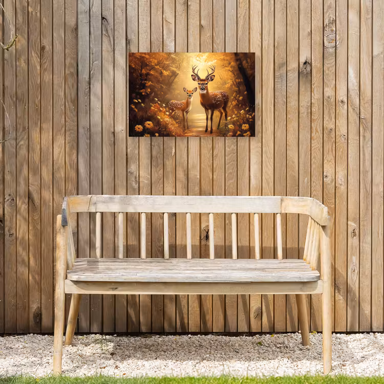 Buiten canvas - Herfst - Bos - Herten - Bosdieren - Natuur - Bruin — 3