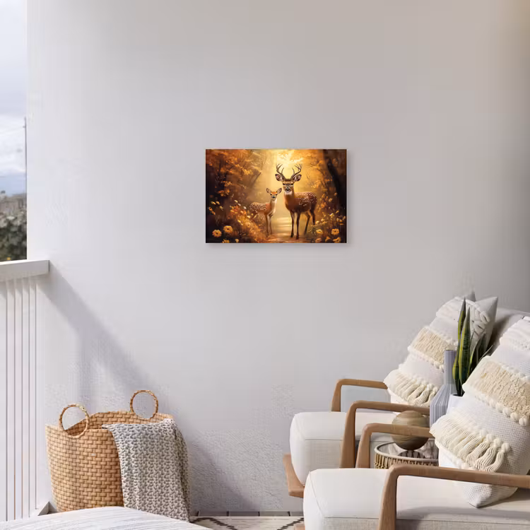 Buiten canvas - Herfst - Bos - Herten - Bosdieren - Natuur - Bruin — 4