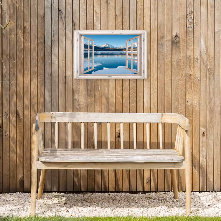 Buiten canvas - Landschap - Winter - Meer - Bergen - Uitzicht - Doorkijk - Licht — 3