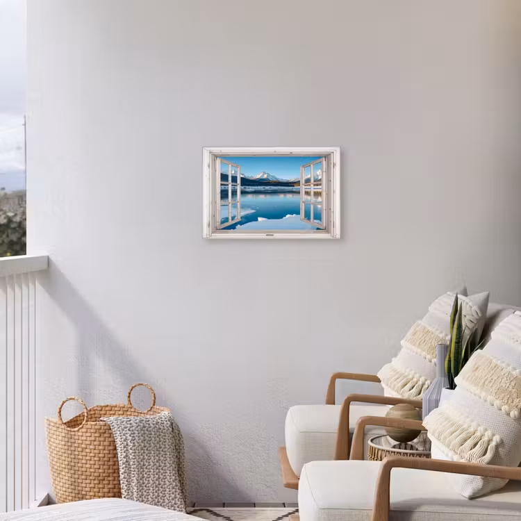 Buiten canvas - Landschap - Winter - Meer - Bergen - Uitzicht - Doorkijk - Licht — 4