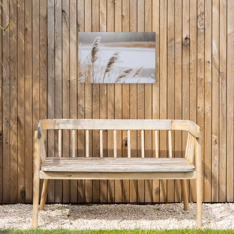 Buiten canvas - Riet - Meer - Winter - Natuur - Sneeuw - Beige — 3