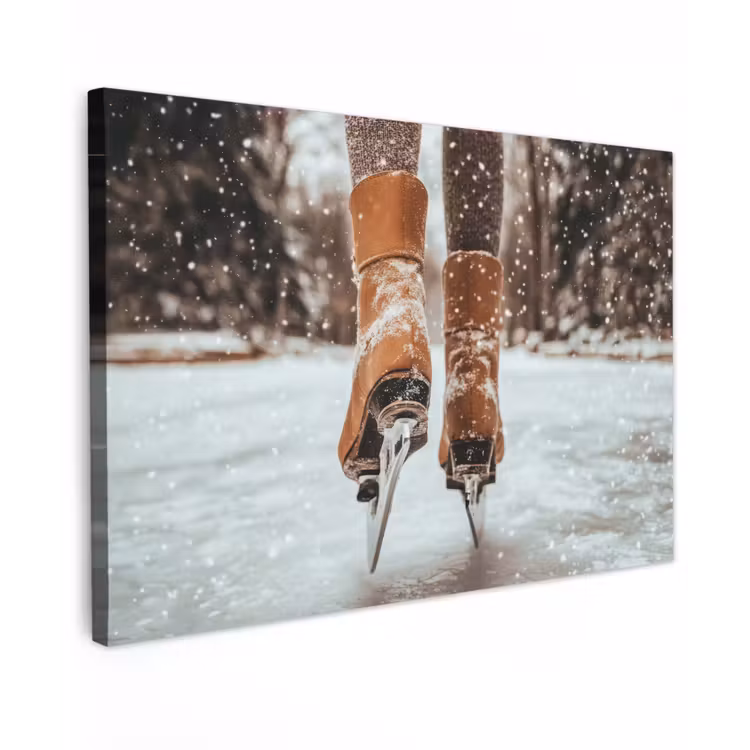 Buiten canvas - Schaatsen - IJs - Winter - Sneeuw — 1
