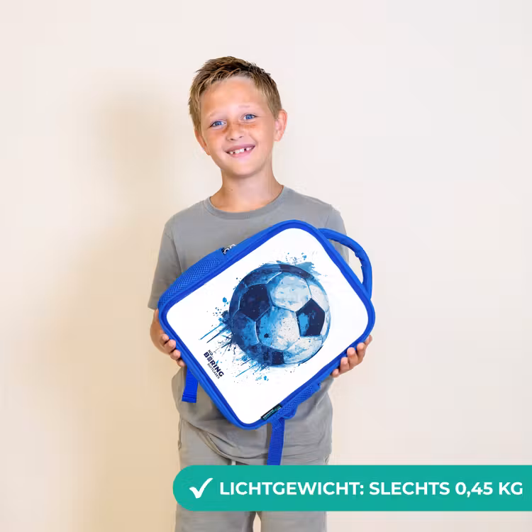 Rugzak kind - blauw - Voetbal - Inktspatten - Blauw - Bal — 2