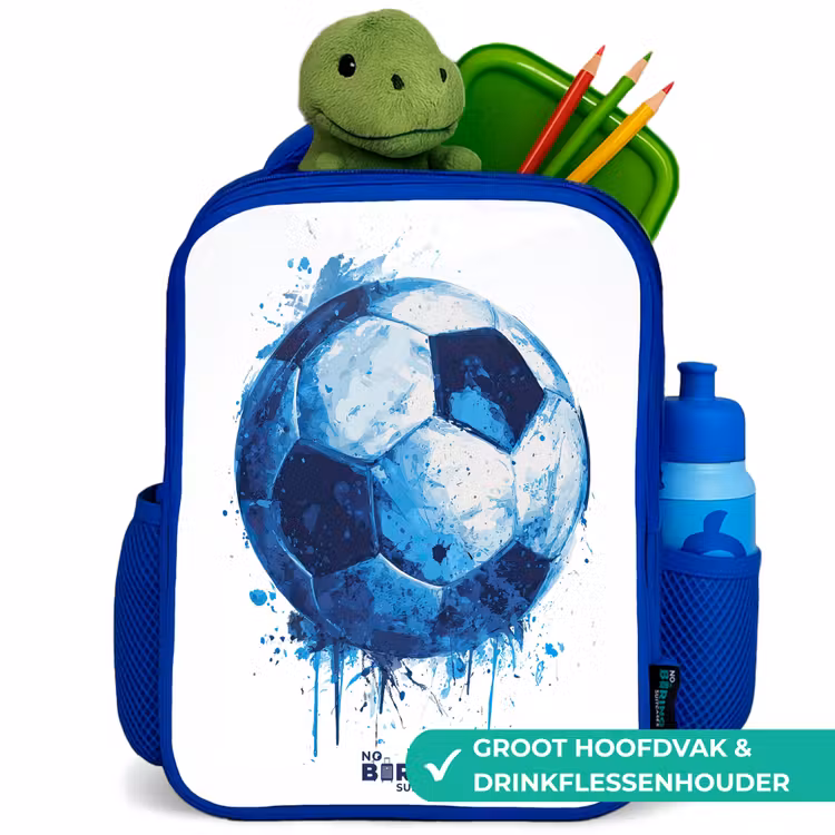 Rugzak kind - blauw - Voetbal - Inktspatten - Blauw - Bal — 6