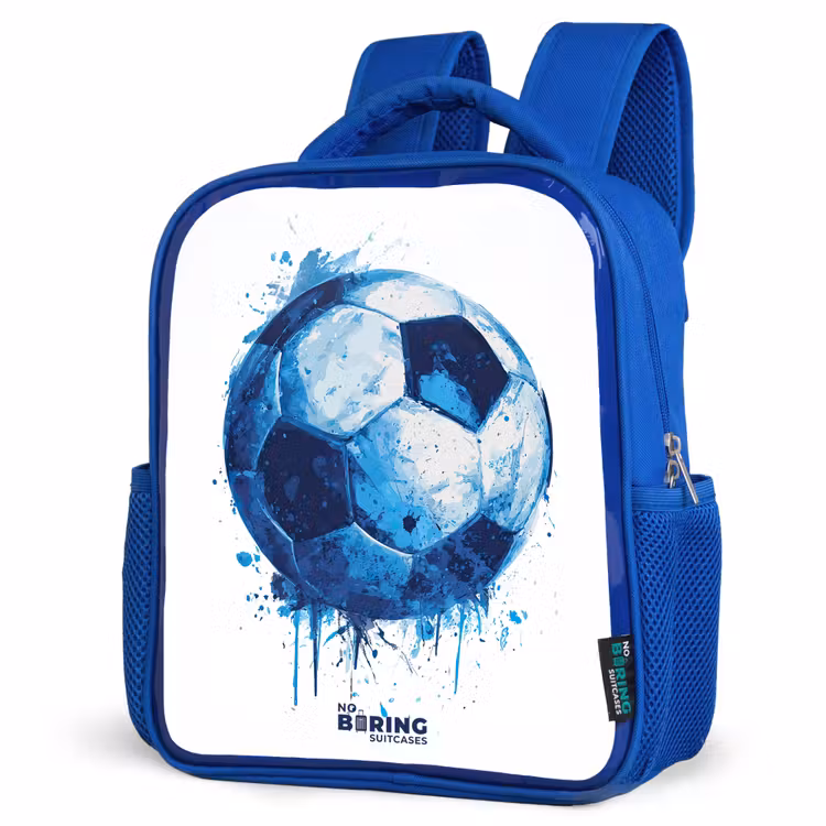 Rugzak kind - blauw - Voetbal - Inktspatten - Blauw - Bal — 7
