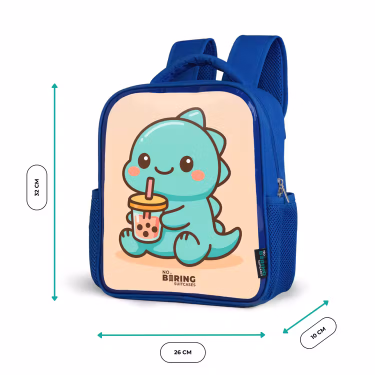 Rugzak kind - blauw - Dinosaurus met Bubble Tea — 5