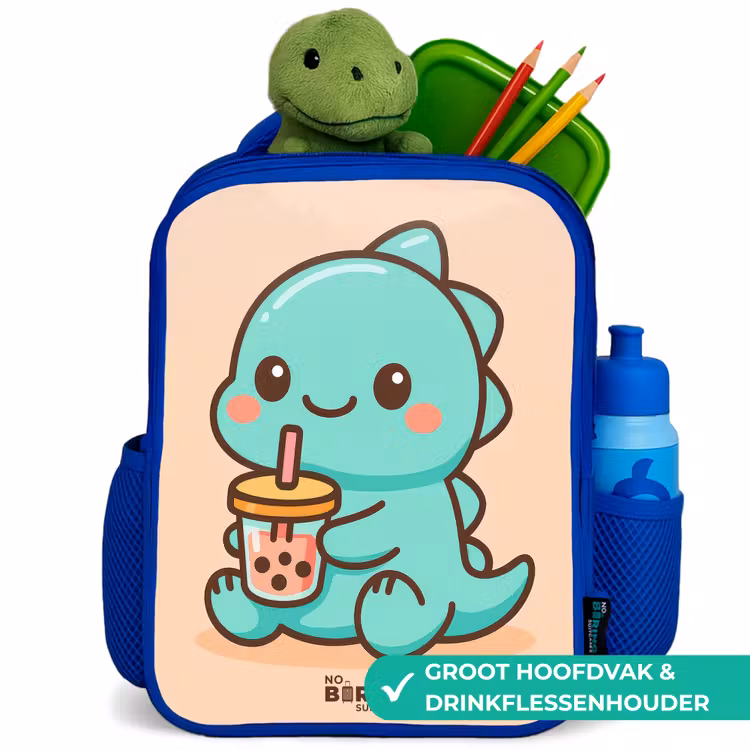 Rugzak kind - blauw - Dinosaurus met Bubble Tea — 6