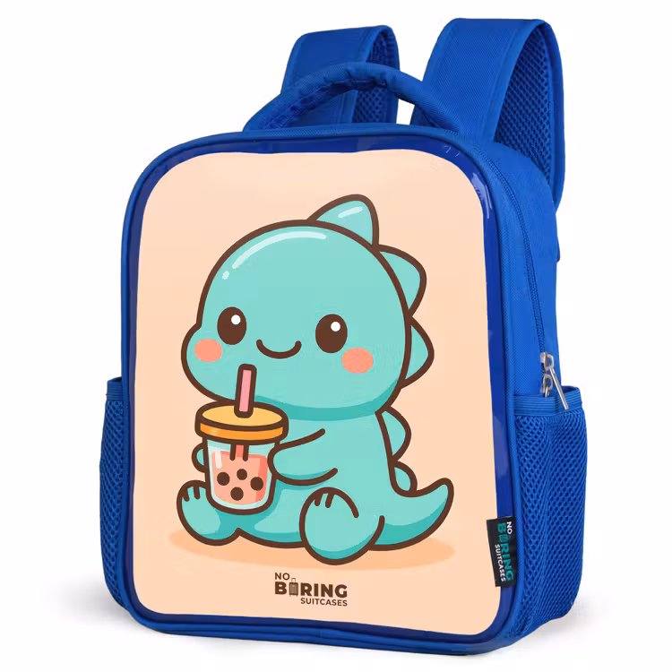 Rugzak kind - blauw - Dinosaurus met Bubble Tea — 7