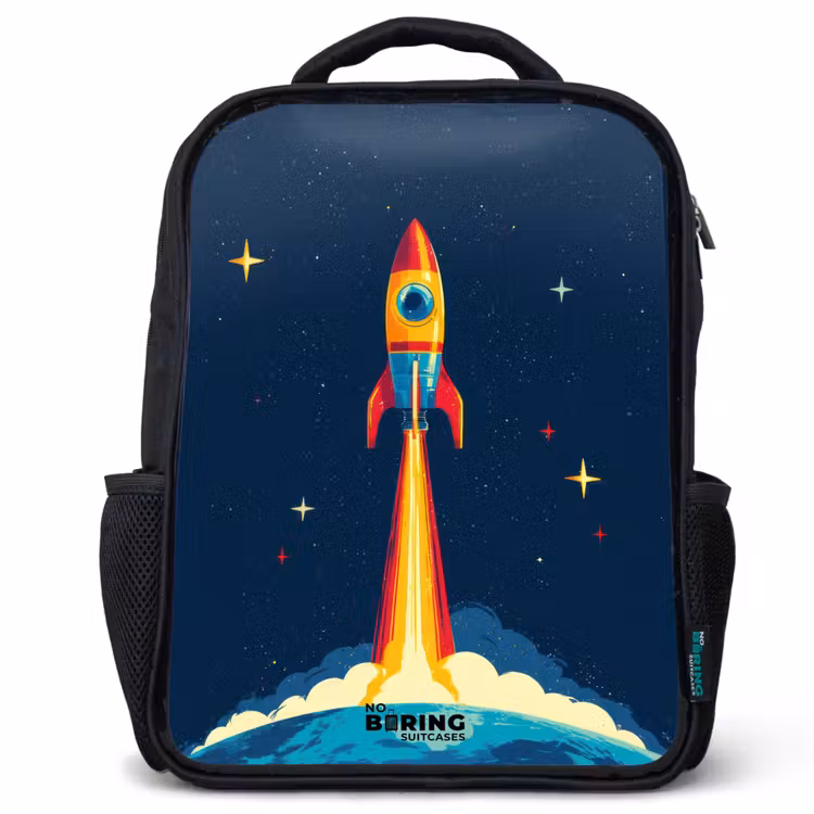Kinder rugzak - Planeet - Raket - Sterren - Donkerblauw — 1