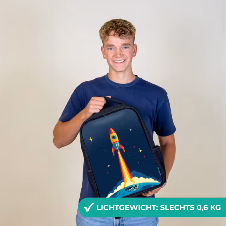 Kinder rugzak - Planeet - Raket - Sterren - Donkerblauw — 2