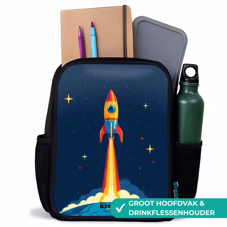 Kinder rugzak - Planeet - Raket - Sterren - Donkerblauw — 4