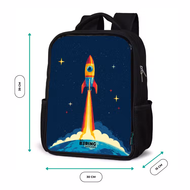 Kinder rugzak - Planeet - Raket - Sterren - Donkerblauw — 5