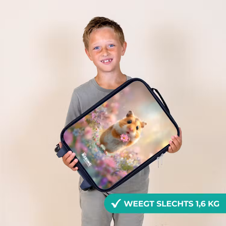 Kinderkoffer - Zwart - Hamster - Bloem - Natuur - Dier — 3