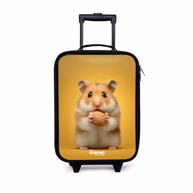 Kinderkoffer - Zwart - Hamster - Walnoot - Dier — 1