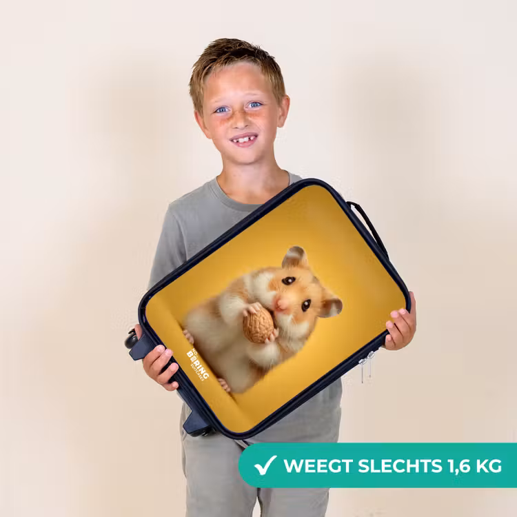 Kinderkoffer - Zwart - Hamster - Walnoot - Dier — 3