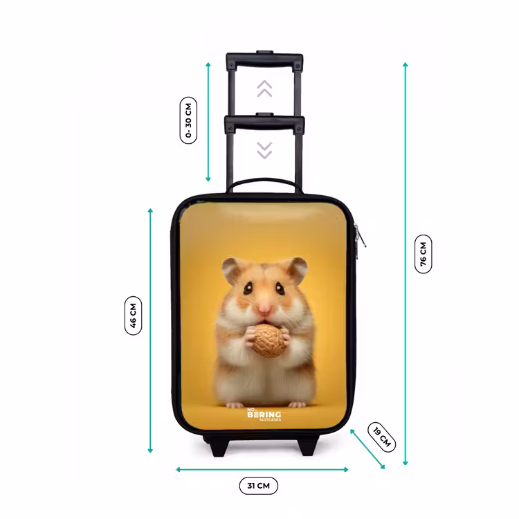 Kinderkoffer - Zwart - Hamster - Walnoot - Dier — 7