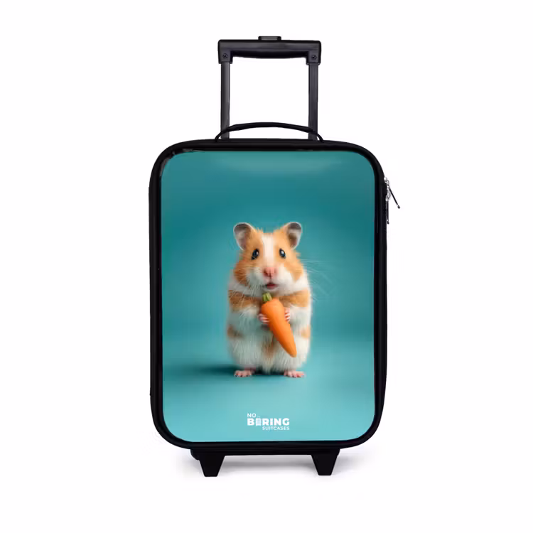 Kinderkoffer - Zwart - Hamster - Wortel - Dier