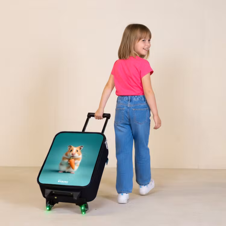 Kinderkoffer - Zwart - Hamster - Wortel - Dier — 2