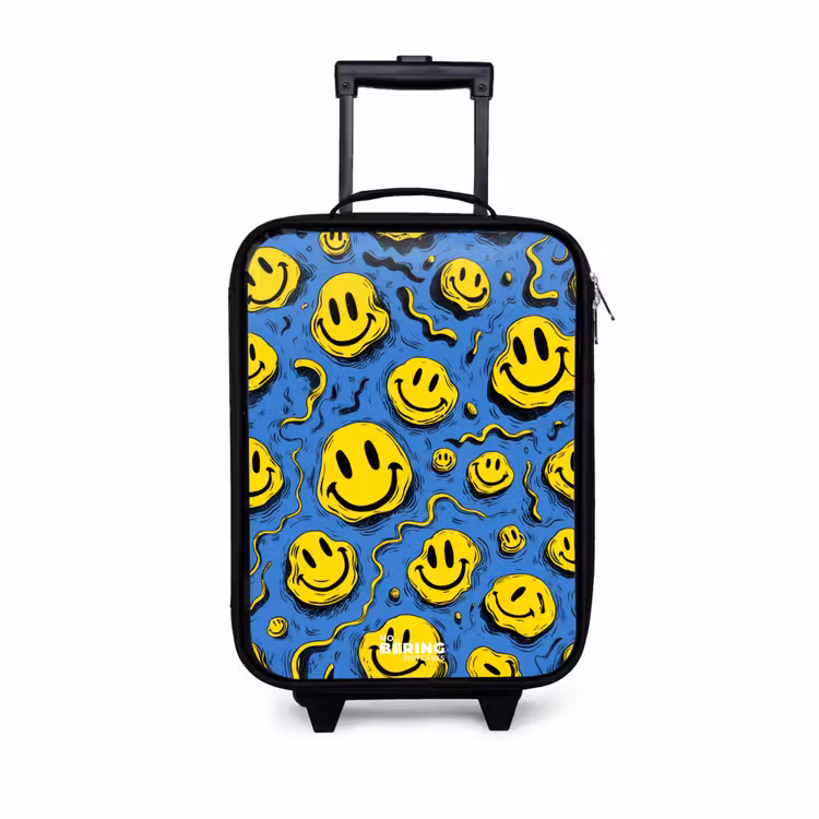 Kinderkoffer - Zwart - Smiley - Geel - Blauw — 1