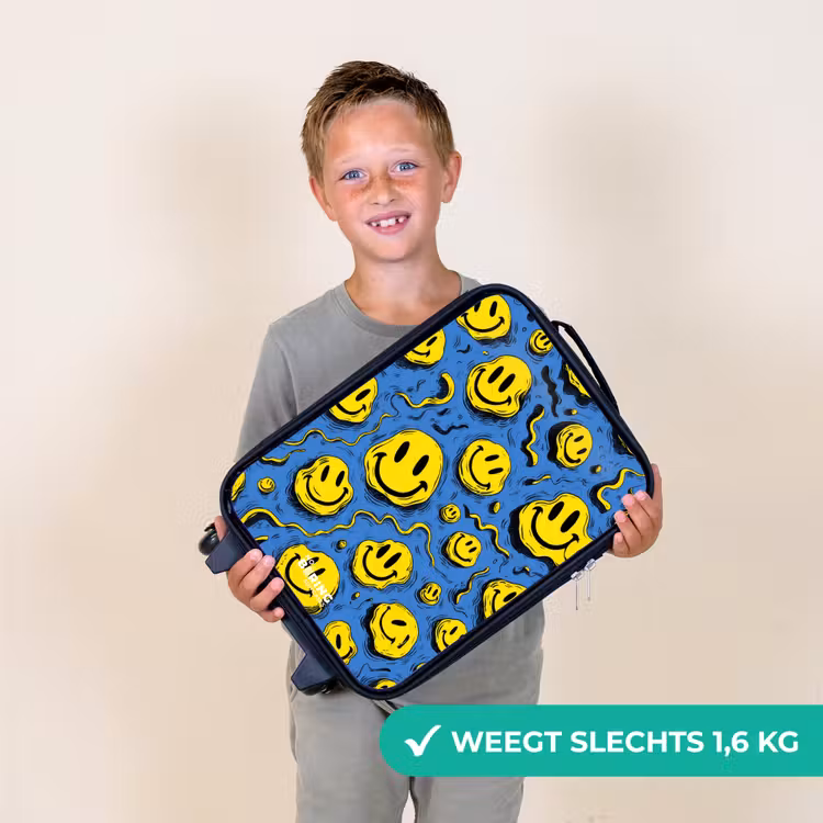 Kinderkoffer - Zwart - Smiley - Geel - Blauw — 3