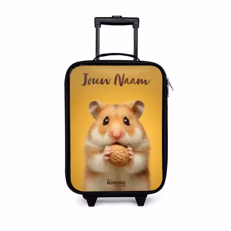 Kinderkoffer met naam - Hamster - Walnoot - Dier — 1