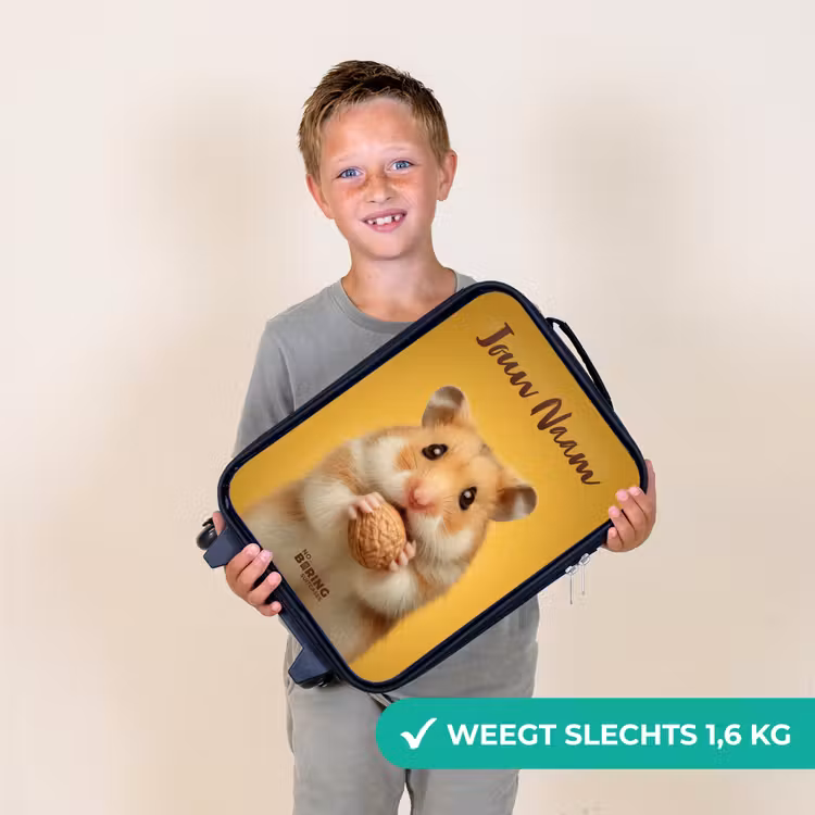 Kinderkoffer met naam - Hamster - Walnoot - Dier — 3