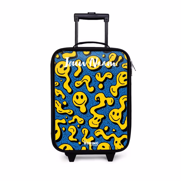 Kinderkoffer met naam - Smiley - Geel - Blauw — 1