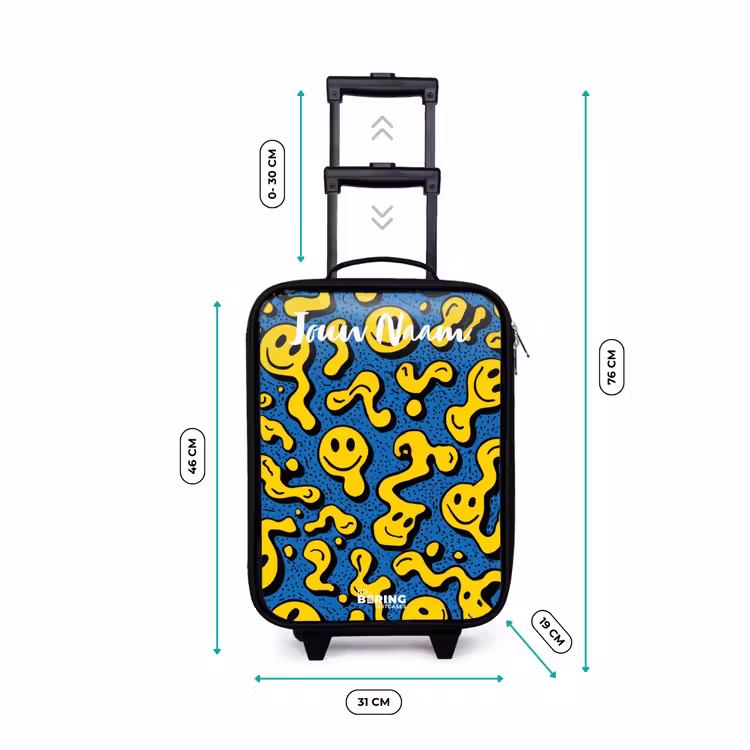 Kinderkoffer met naam - Smiley - Geel - Blauw — 7