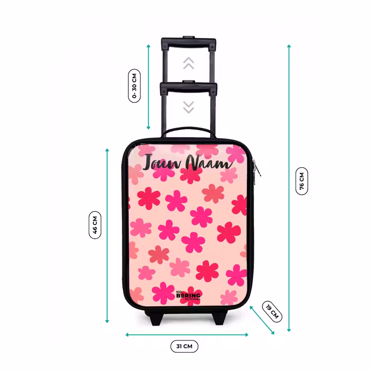 Kinderkoffer met naam - Bloemen - Patroon - Roze — 7