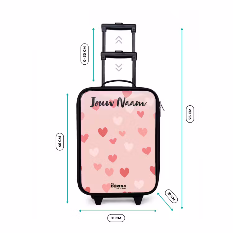Kinderkoffer met naam - Hartjes - Patroon - Roze — 7