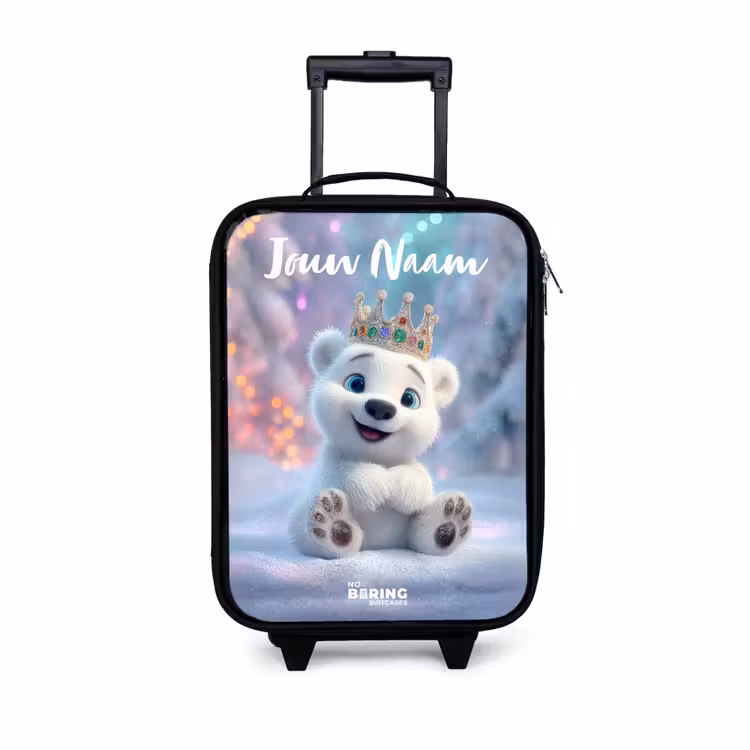 Kinderkoffer met naam - Ijsbeer - Kroon - Winter — 1