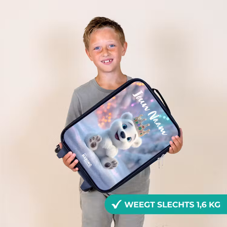 Kinderkoffer met naam - Ijsbeer - Kroon - Winter — 3