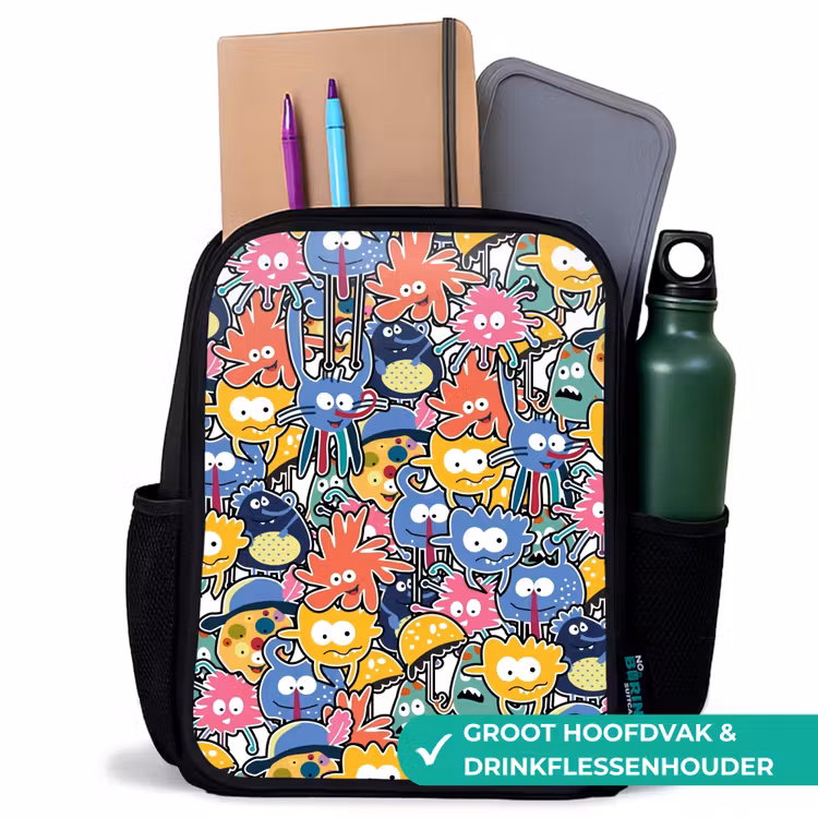 Kinderrugzak - Zwart - Beestjes met Grote Oogjes — 4