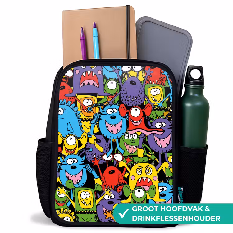 Kinderrugzak - Zwart - Monsters met Felle Kleuren — 4