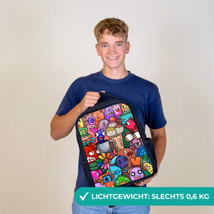 Kinderrugzak - Zwart - Monstervrienden Festijn — 2