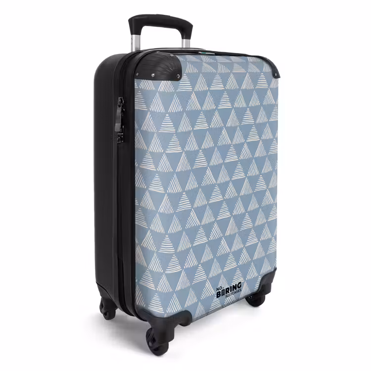 Koffer - Blauw driehoeken patroon — 2