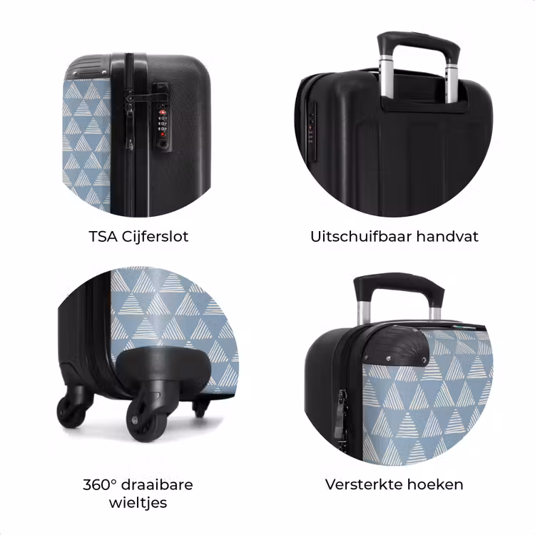 Koffer - Blauw driehoeken patroon — 7