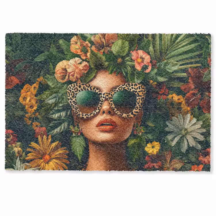 Deurmat - Vrouw - Panterprint - Jungle - Natuur - Luxe — 1