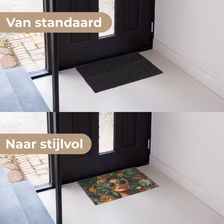 Deurmat - Vrouw - Panterprint - Jungle - Natuur - Luxe — 3