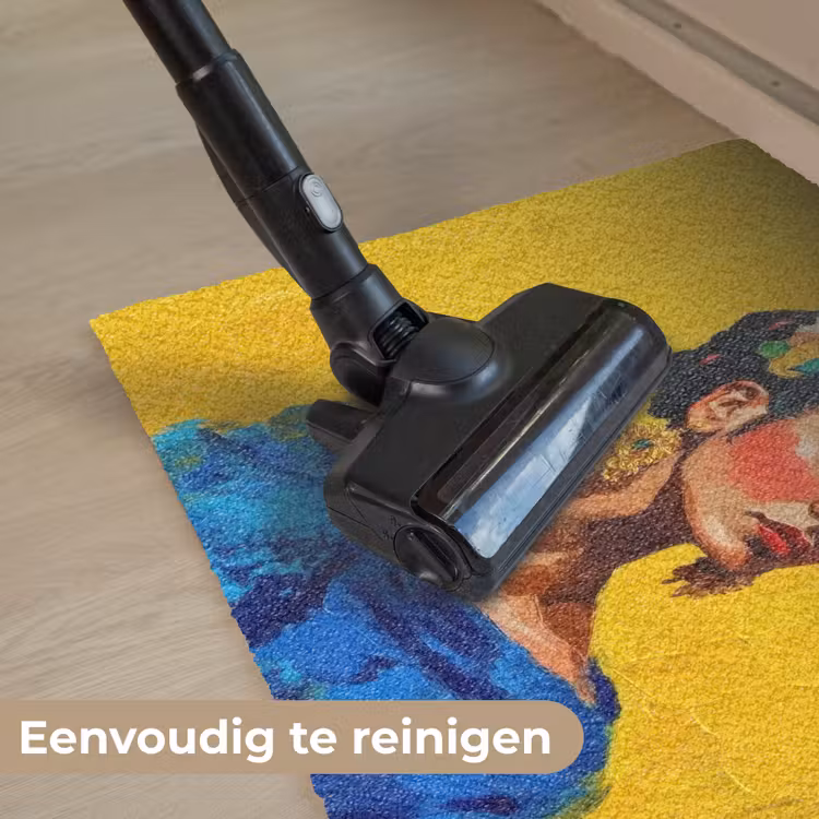 Deurmat - Frida Kahlo - Vrouw - Geel - Blauw - Bloemen — 9