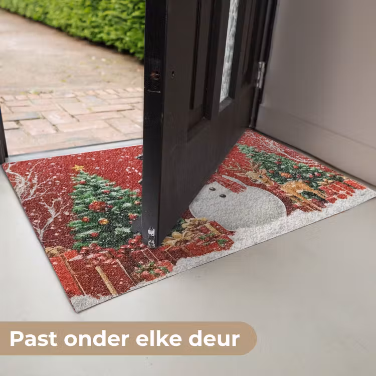 Deurmat - Feestvreugde - Winterbos - Kleurrijk — 7