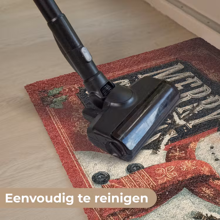 Deurmat - Klassiek - Kerstgroet - Sneeuwpop - Rood — 9