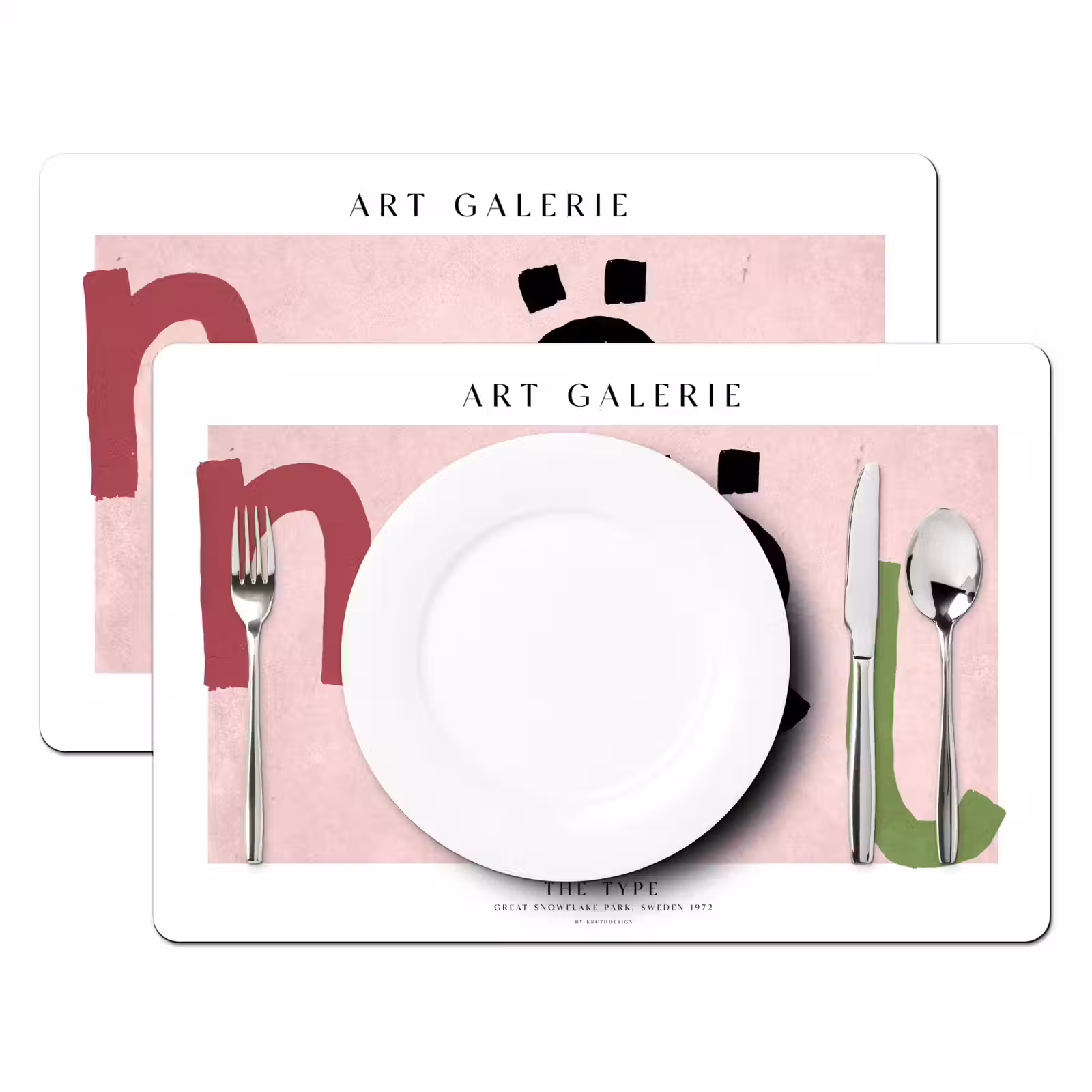Placemat - 6 stuks - Kerstmis - Pastel - Noël - Roze — 1