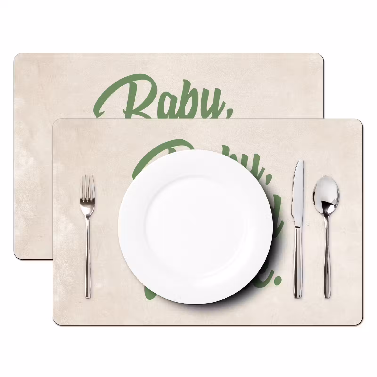 Placemat - 6 stuks - Quotes - Kerst - Baby it's cold outside - Groen - Feestdagen — 1