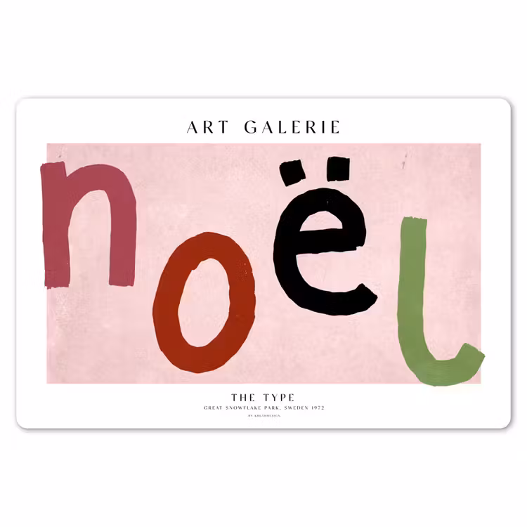 Placemat - 6 stuks - Kerstmis - Pastel - Noël - Roze — 6