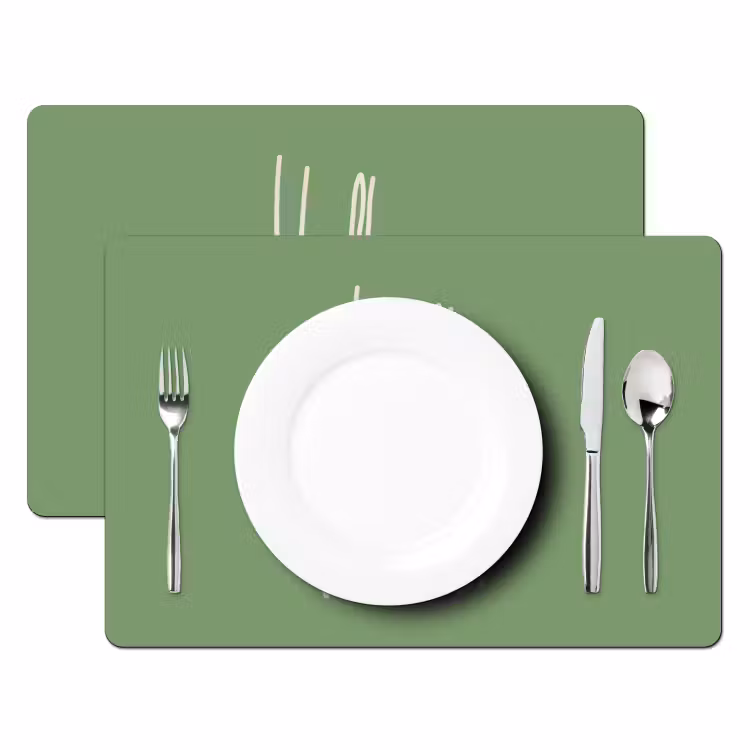 Placemat - 6 stuks - Quotes - Hello winter - Groen - Kerstmis - December — 1